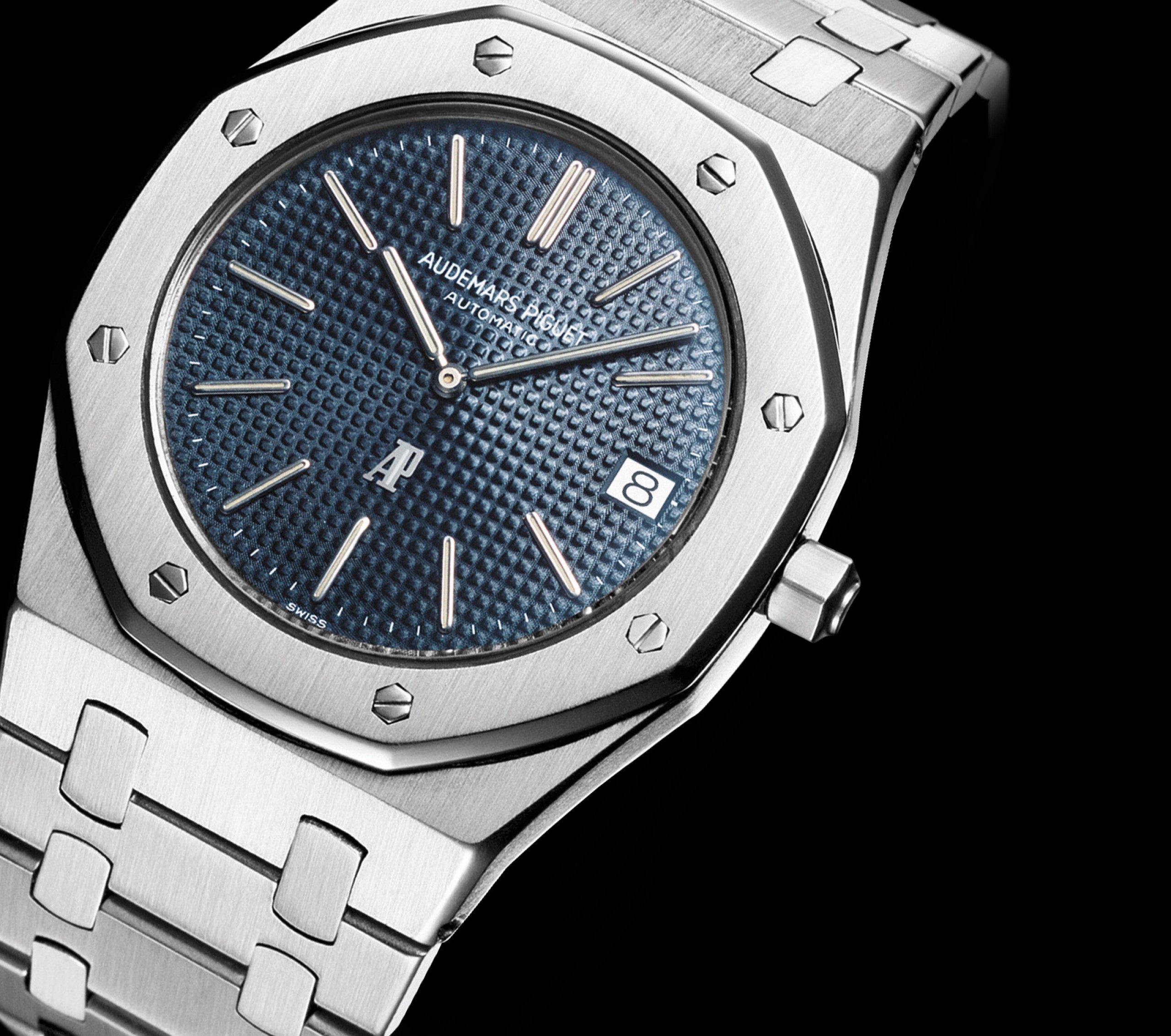 Vista de cerca del reloj Royal Oak original