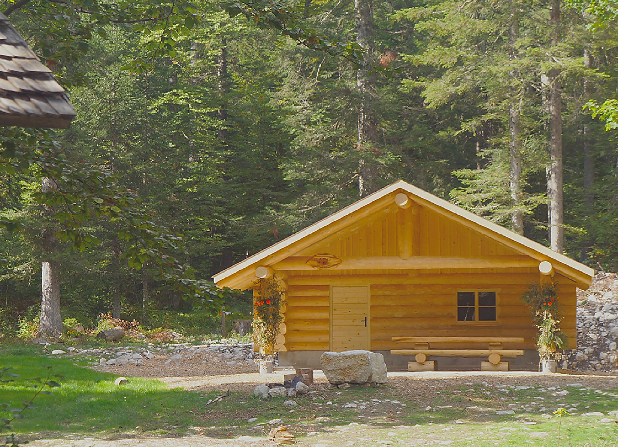 Chalet suisse dans la forêt