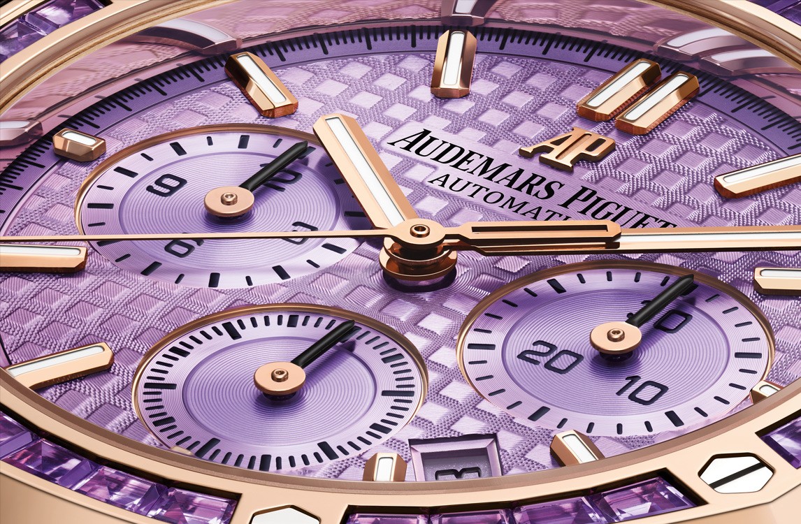 Audemars Piguet Royal Oak Chronograph Frosted 18K White Gold Purple Dial 26331BC