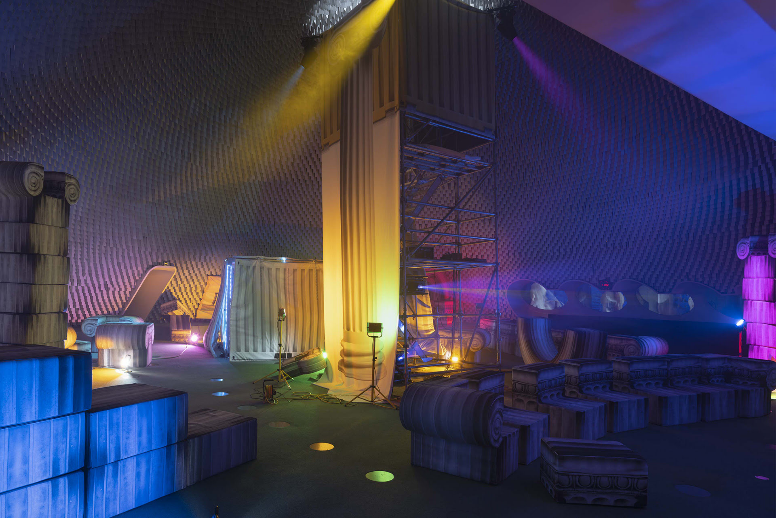 A glimpse of Andreas Angelidakis's project at Espace Niemeyer