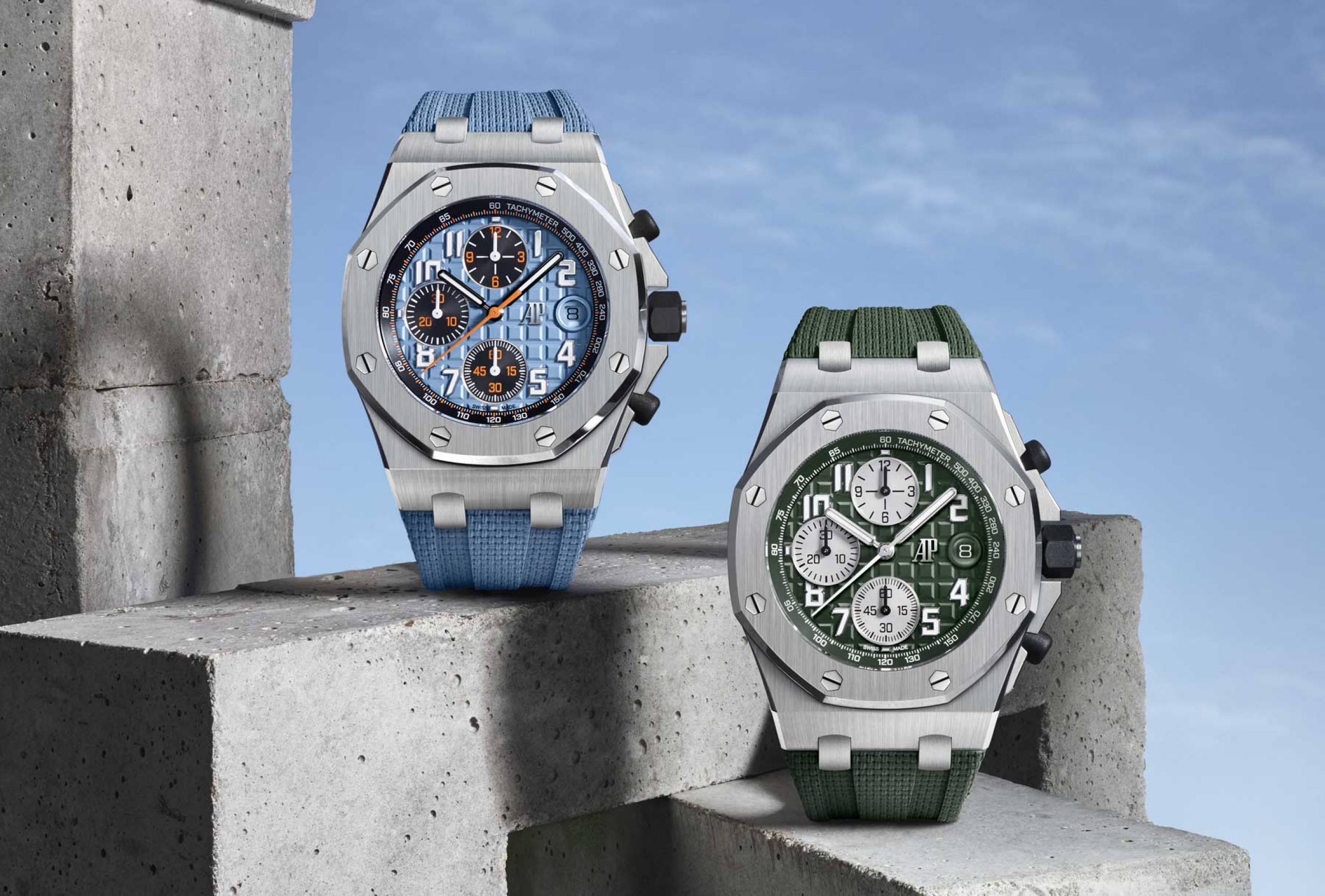 Two Royal Oak Offshore Selfwinding Chronograph watches.