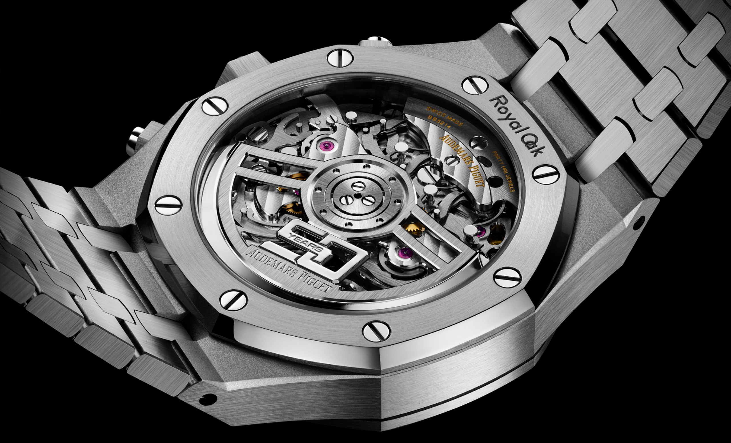 Close up of a selfwinding chronograph movement, Calibre 4401.