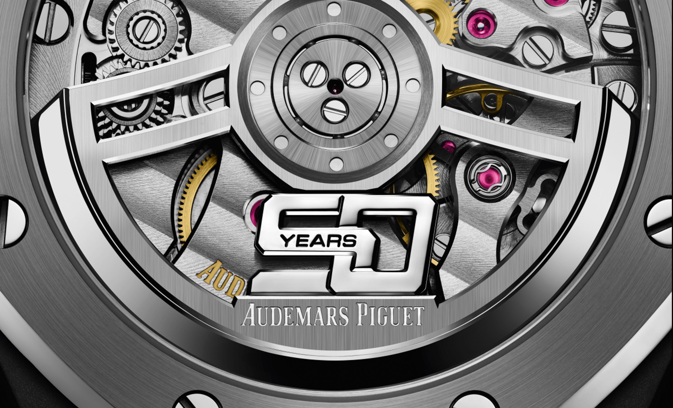 Close up of the dedicated “50-years” oscillating weight