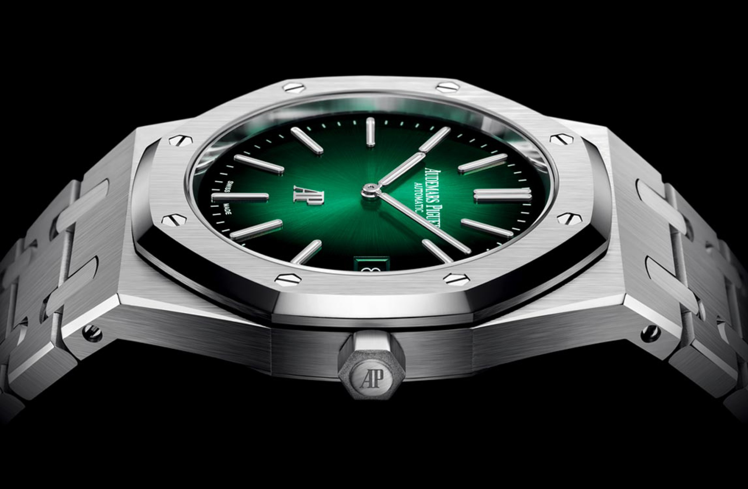 Nahaufnahme einer Royal Oak „Jumbo“ Extraflach.