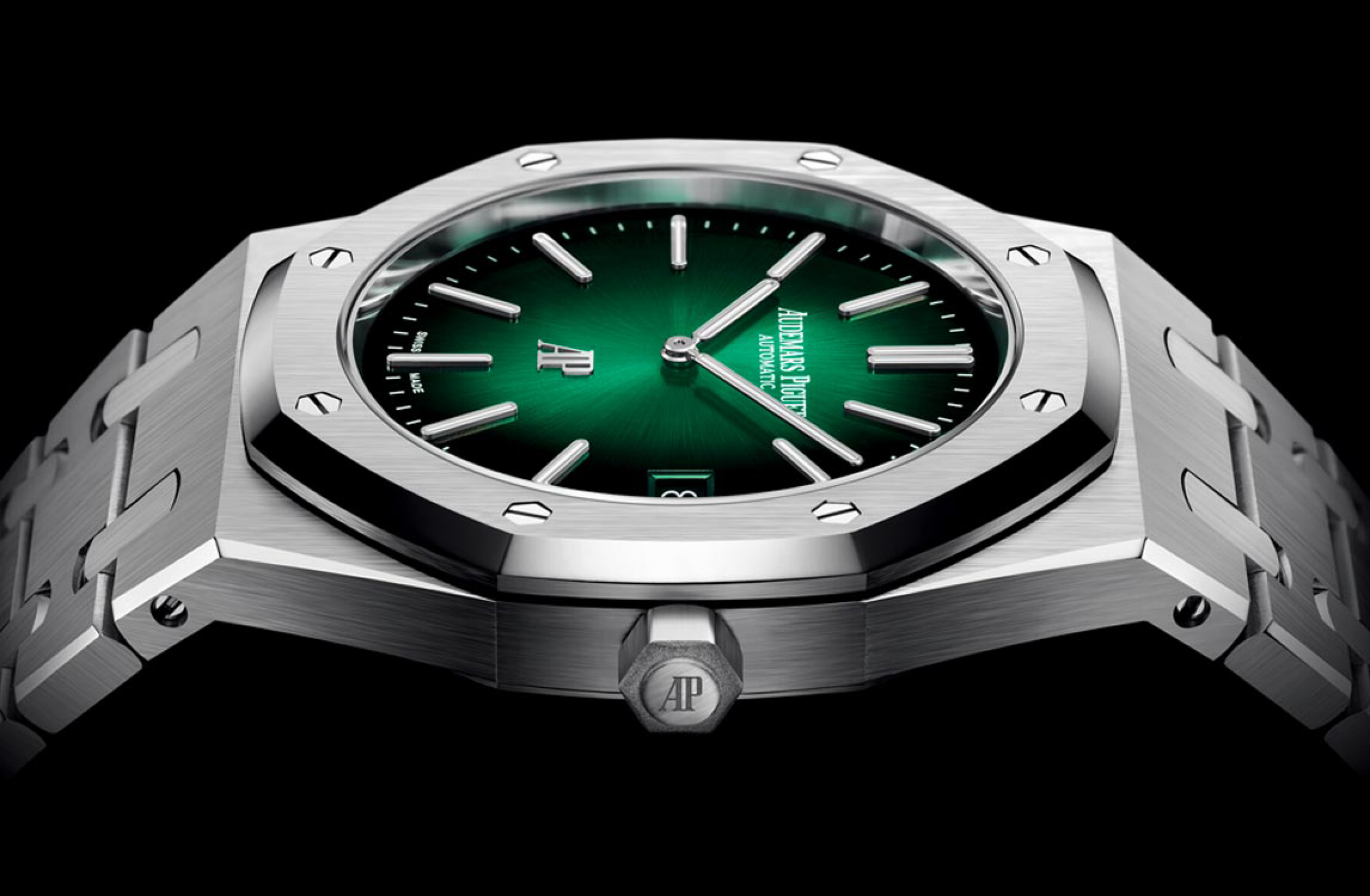 Nahaufnahme einer Royal Oak „Jumbo“ Extraflach.