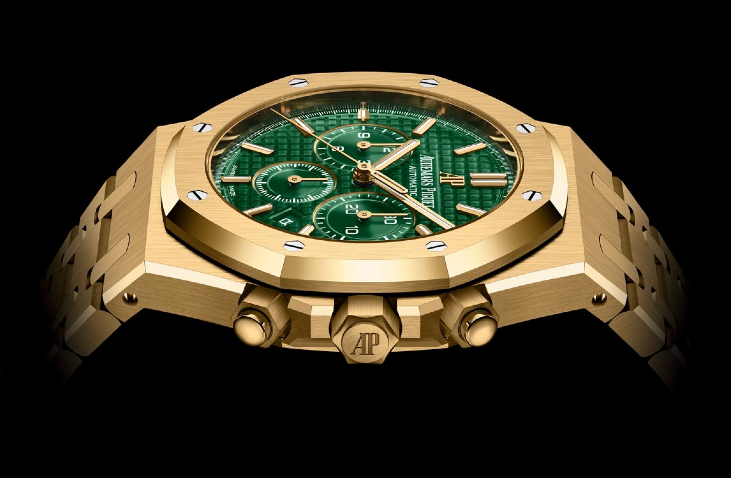 Nahaufnahme eines Automatik-Chronographen Royal Oak.