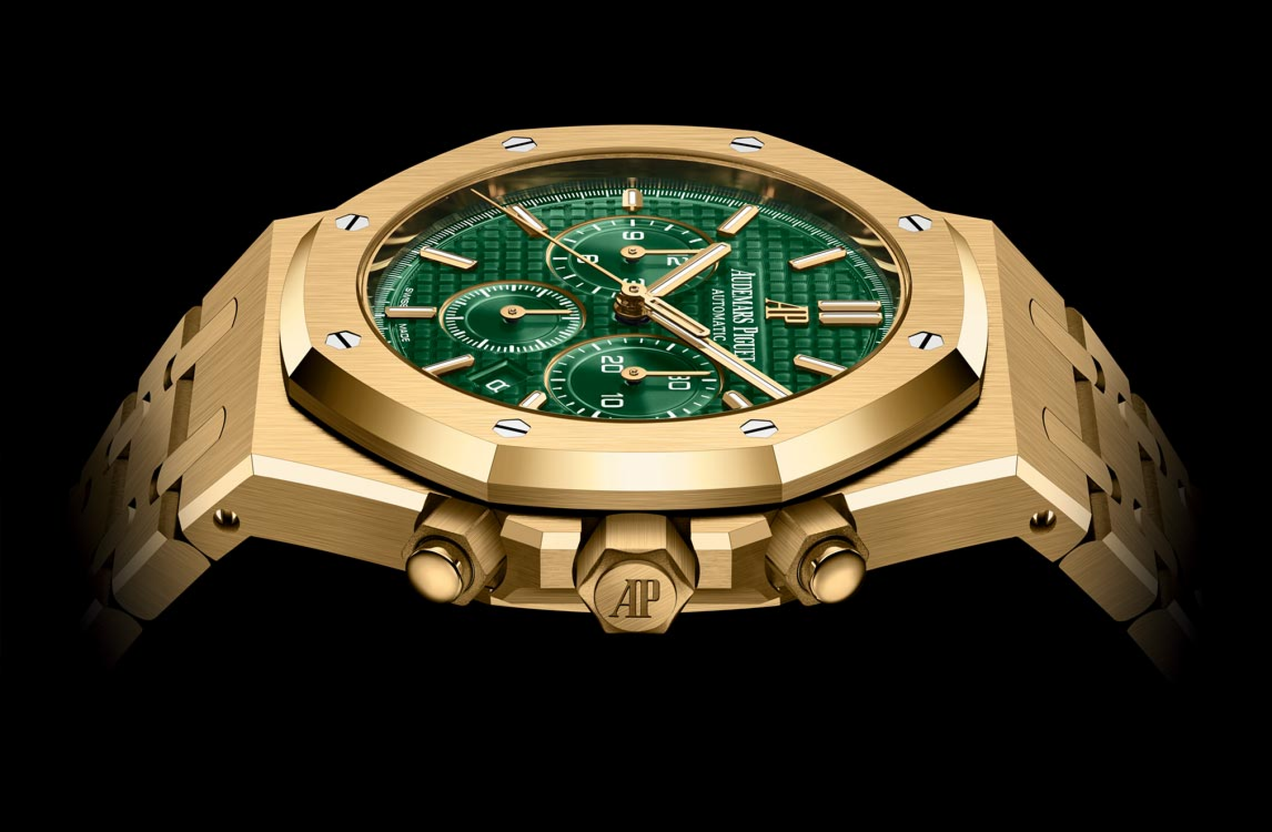 Nahaufnahme eines Automatik-Chronographen Royal Oak.