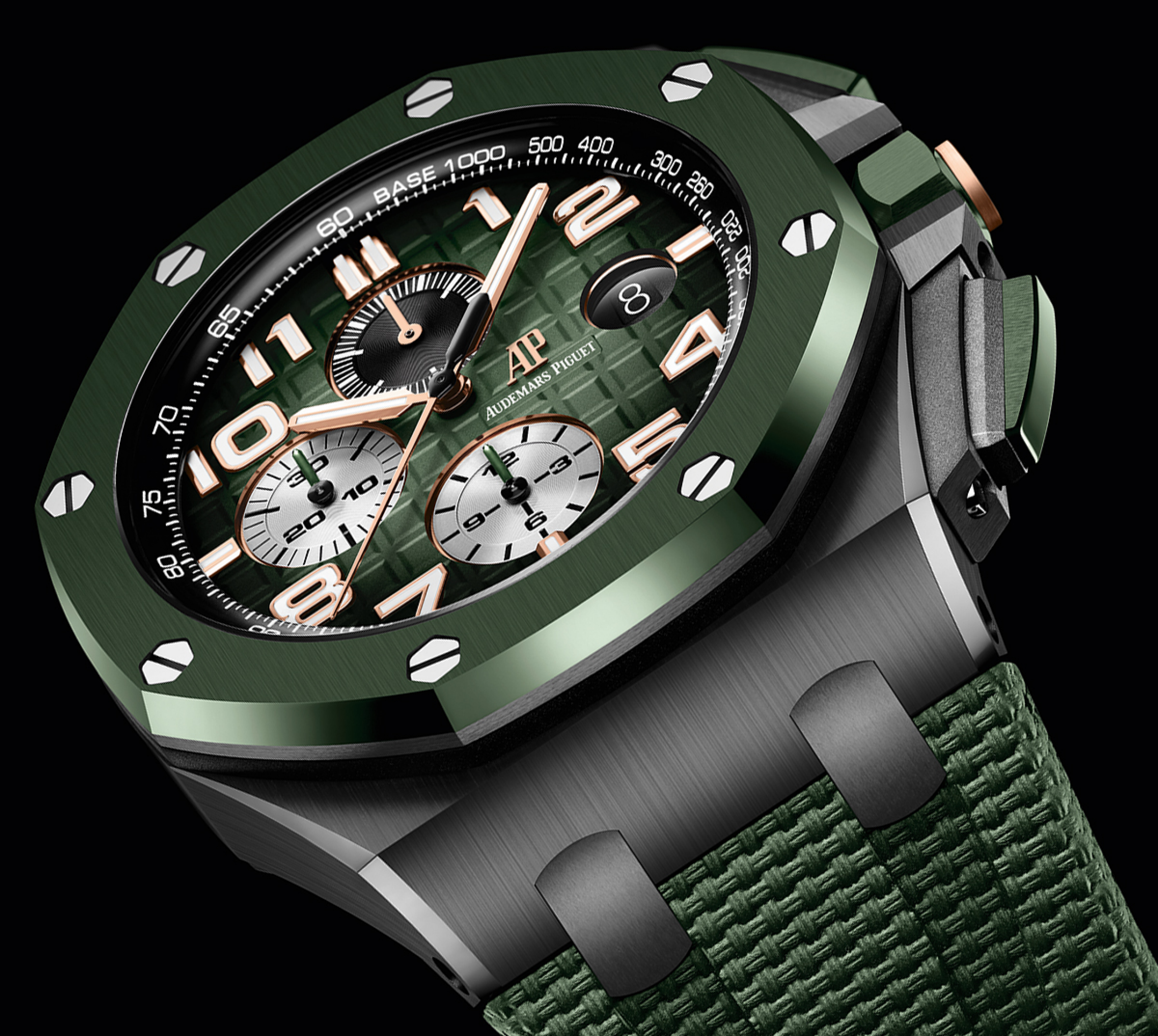 Primo piano di un orologio Royal Oak Offshore Cronografo Automatico.