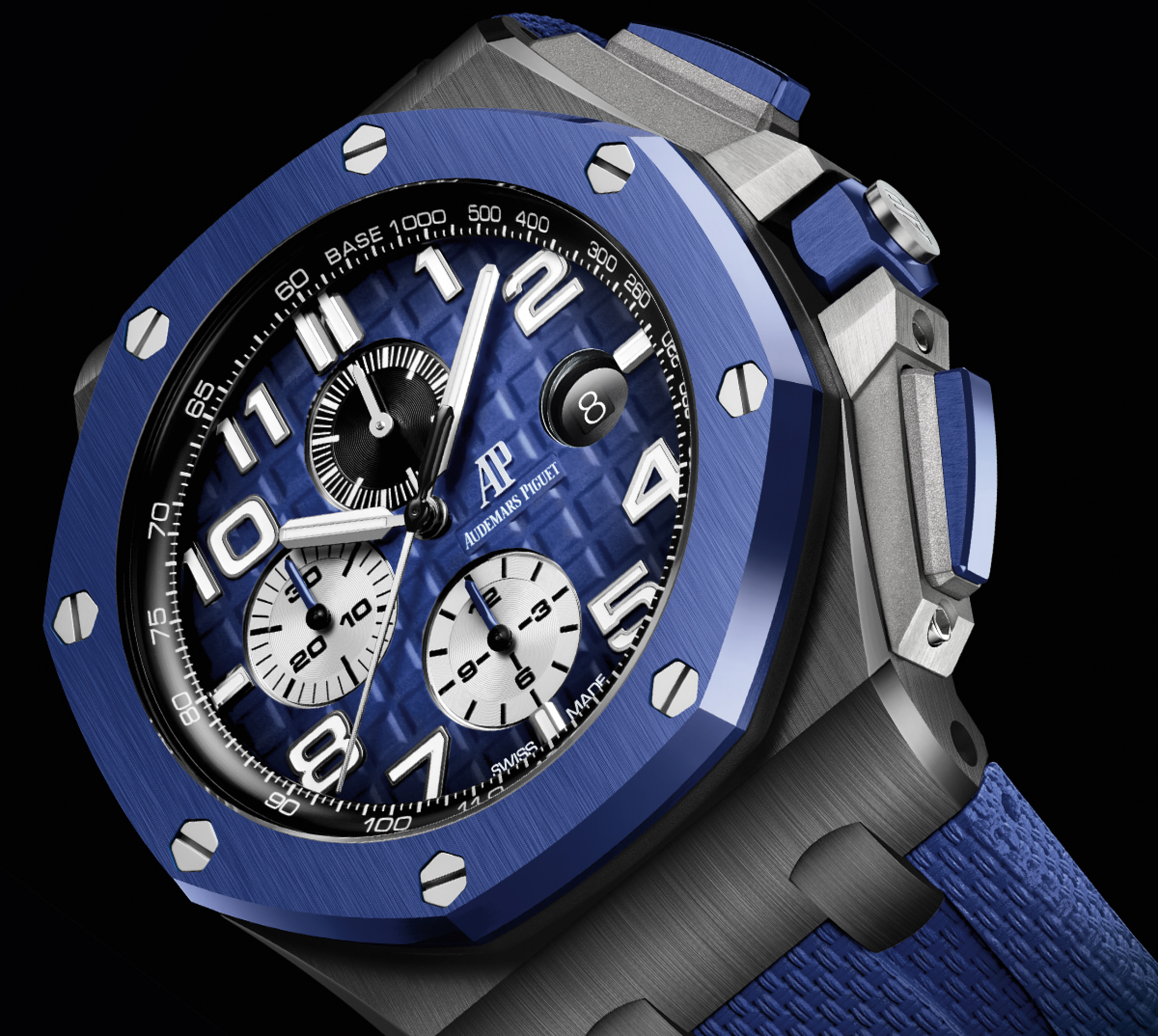 Primo piano di un orologio Royal Oak Offshore Cronografo Automatico.