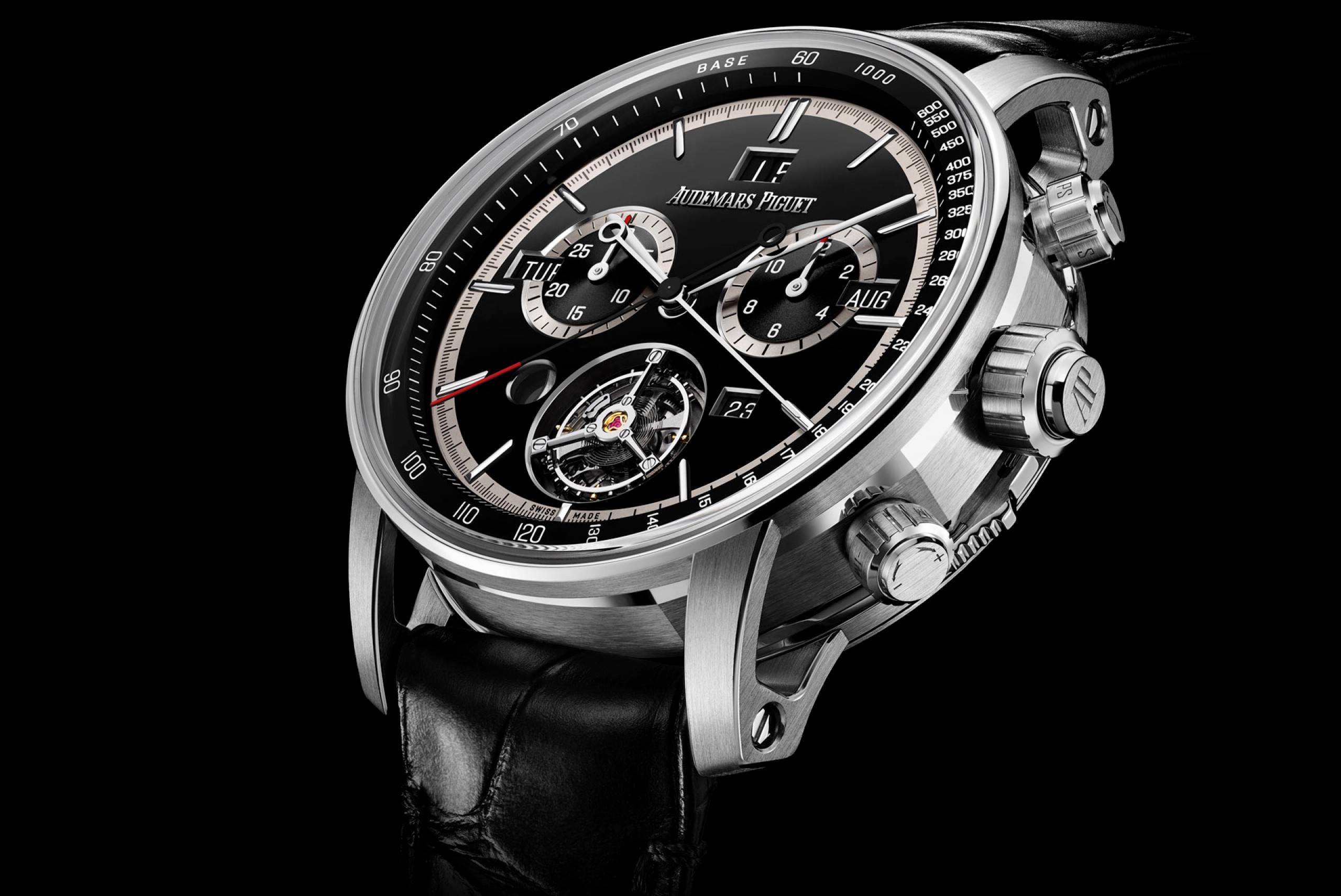 Close up of the Code 11.59 by Audemars Piguet Universelle watch.